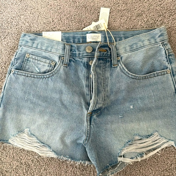 NEW Z SUPPLY classic hi-rise denim short in sun bleached indigo sz 27 - Picture 4 of 6
